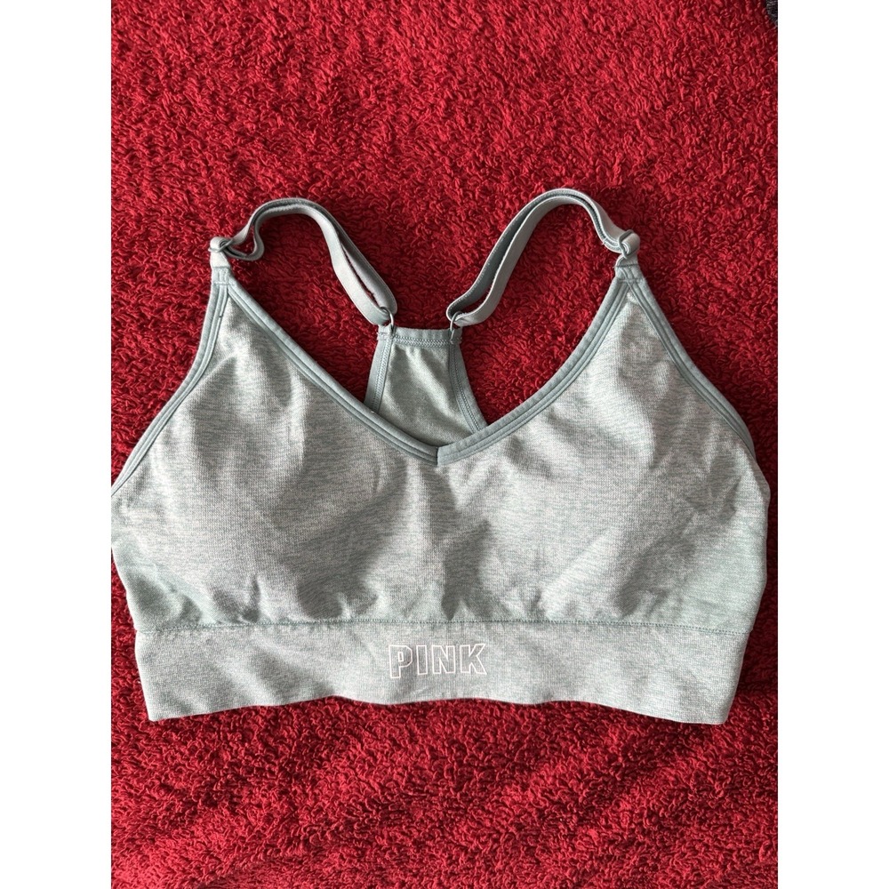 Victoria's Secret Pink Activewear Sports Bra Fitness Gym‎ Exercise Moss Green M